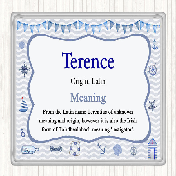 Terence Name Meaning Drinks Mat Coaster Nautical