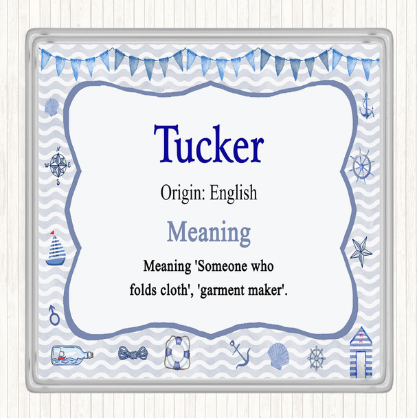 Tucker Name Meaning Drinks Mat Coaster Nautical