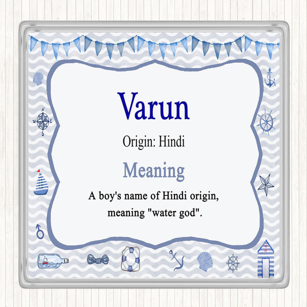 Varun Name Meaning Drinks Mat Coaster Nautical