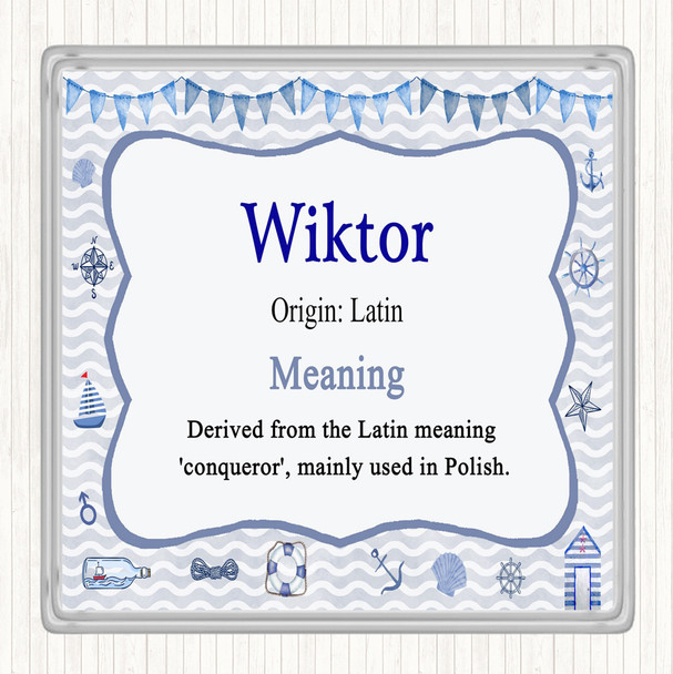 Wiktor Name Meaning Drinks Mat Coaster Nautical