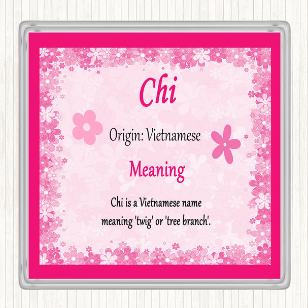 Chi Name Meaning Drinks Mat Coaster Pink
