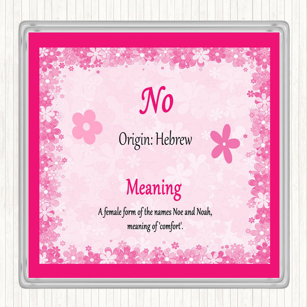 No Name Meaning Drinks Mat Coaster Pink