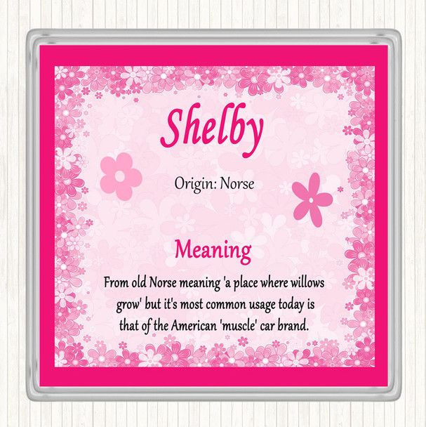 Norse Name Meaning Drinks Mat Coaster Pink