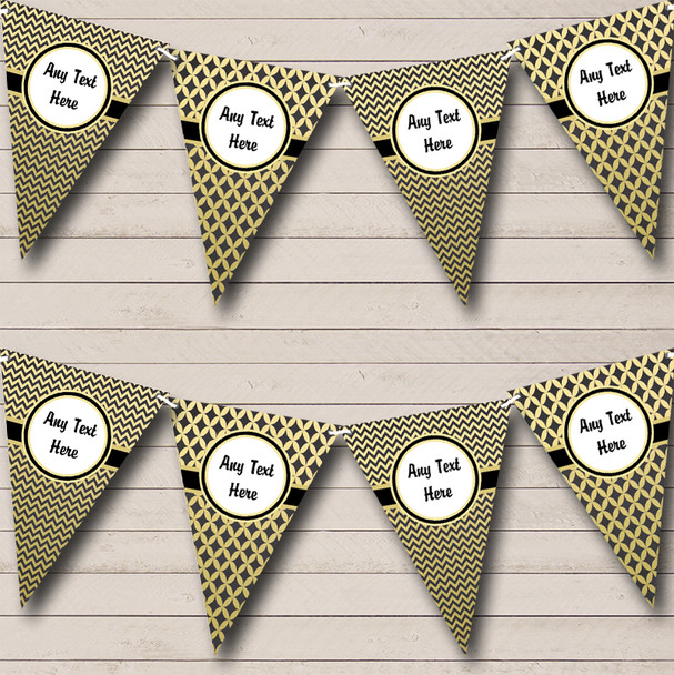 Black Gold Personalised Engagement Party Bunting