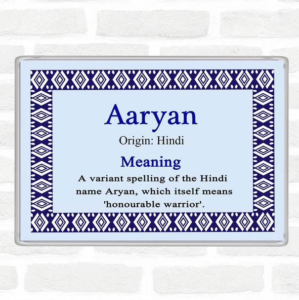 Aaryan Name Meaning Jumbo Fridge Magnet Blue