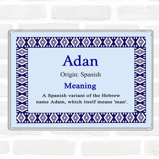 Adan Name Meaning Jumbo Fridge Magnet Blue