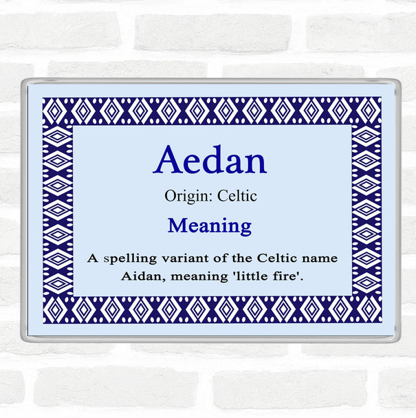 Aedan Name Meaning Jumbo Fridge Magnet Blue