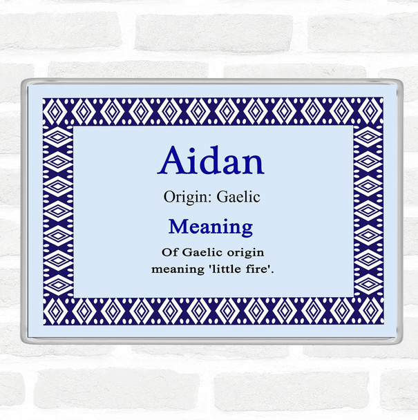Aidan Name Meaning Jumbo Fridge Magnet Blue