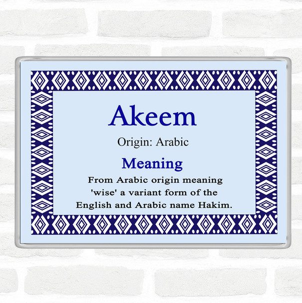 Akeem Name Meaning Jumbo Fridge Magnet Blue