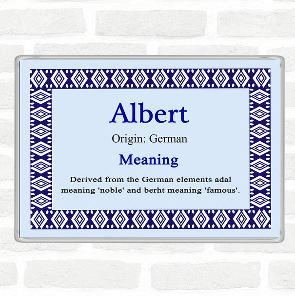 Albert Name Meaning Jumbo Fridge Magnet Blue