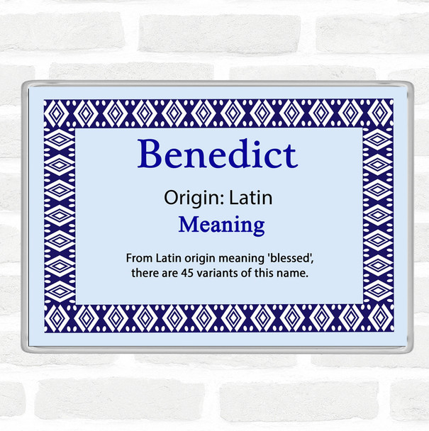 Benedict Name Meaning Jumbo Fridge Magnet Blue