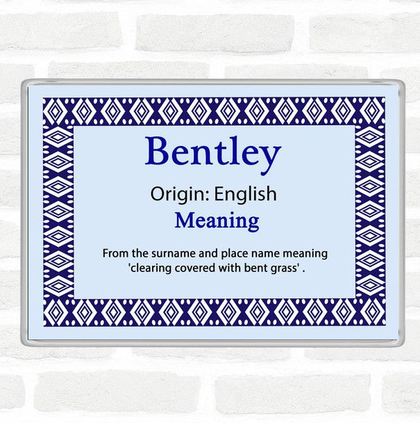 Bentley Name Meaning Jumbo Fridge Magnet Blue