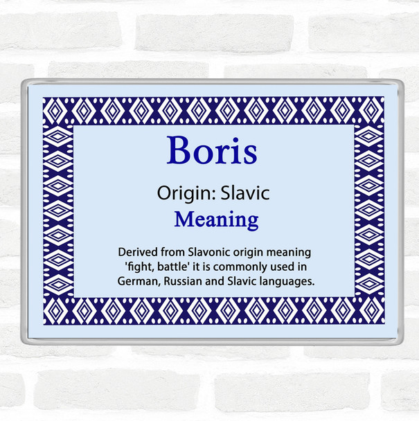 Boris Name Meaning Jumbo Fridge Magnet Blue