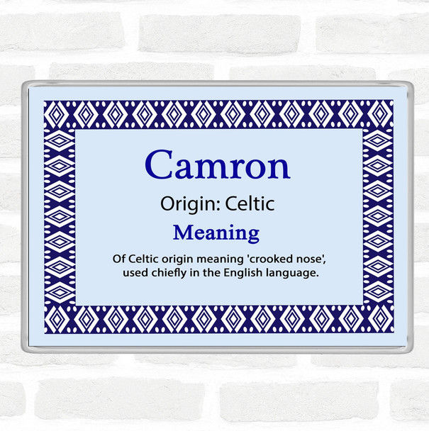 Camron Name Meaning Jumbo Fridge Magnet Blue