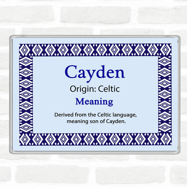 Cayden Name Meaning Jumbo Fridge Magnet Blue