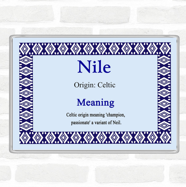 Nile Name Meaning Jumbo Fridge Magnet Blue