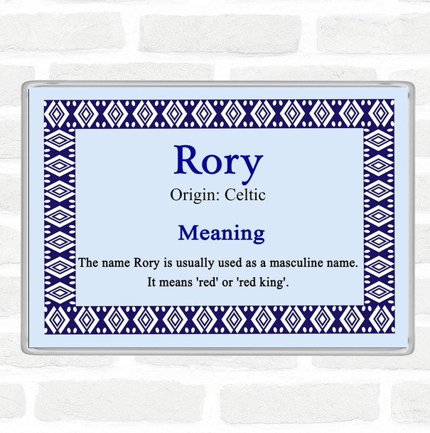 Rory Name Meaning Jumbo Fridge Magnet Blue