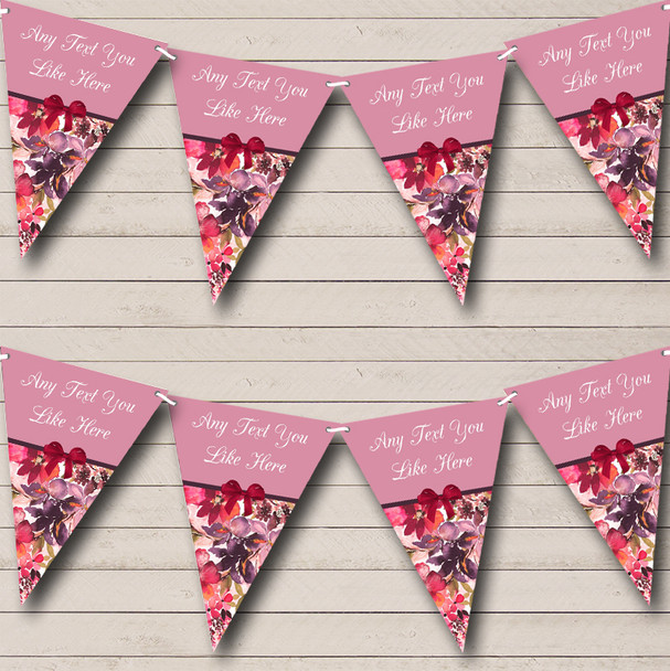 Lilac Floral Vintage Shabby Chic Personalised Hen Do Night Party Bunting