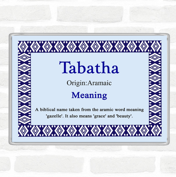 Tabatha Name Meaning Jumbo Fridge Magnet Blue