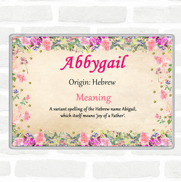 Abbygail Name Meaning Jumbo Fridge Magnet Floral