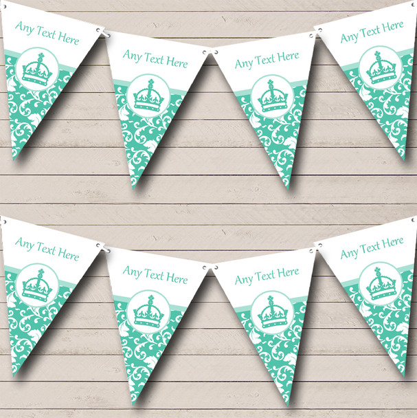 Green Princess Crown Personalised Hen Do Night Party Bunting