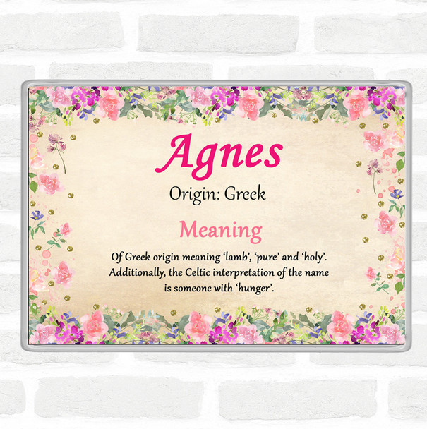 Agnes Name Meaning Jumbo Fridge Magnet Floral