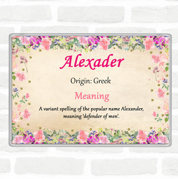 Alexader Name Meaning Jumbo Fridge Magnet Floral