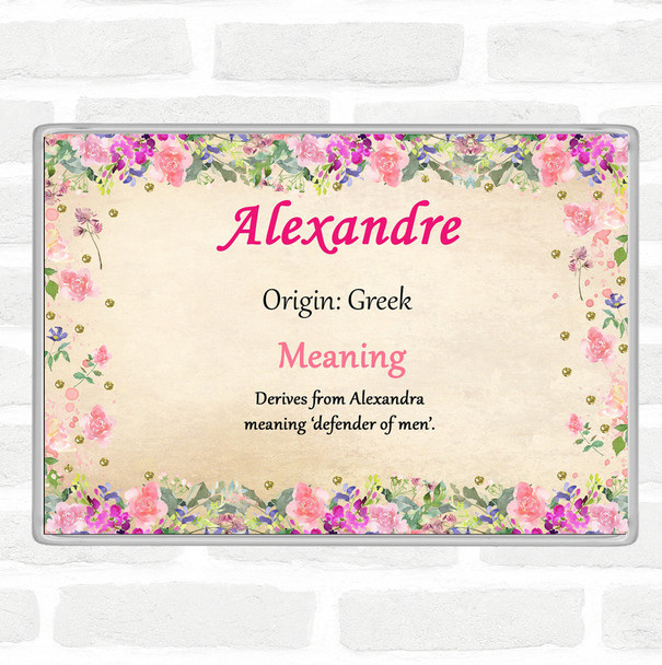 Alexandre Name Meaning Jumbo Fridge Magnet Floral