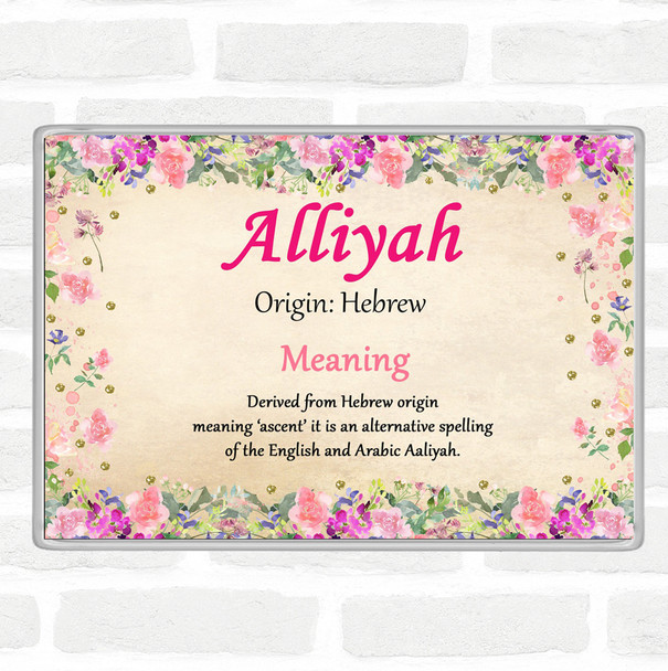 Alliyah Name Meaning Jumbo Fridge Magnet Floral