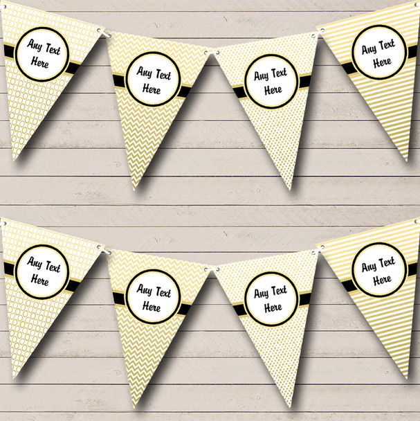 Elegant White & Gold Regal Personalised Hen Do Night Party Bunting