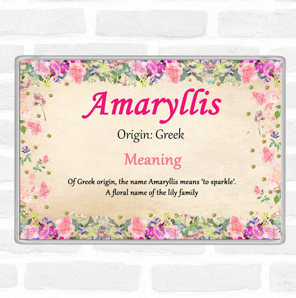 Amaryllis Name Meaning Jumbo Fridge Magnet Floral