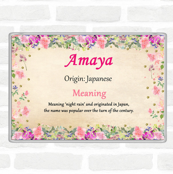 Amaya Name Meaning Jumbo Fridge Magnet Floral