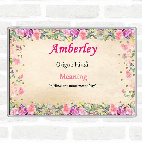 Amberley Name Meaning Jumbo Fridge Magnet Floral