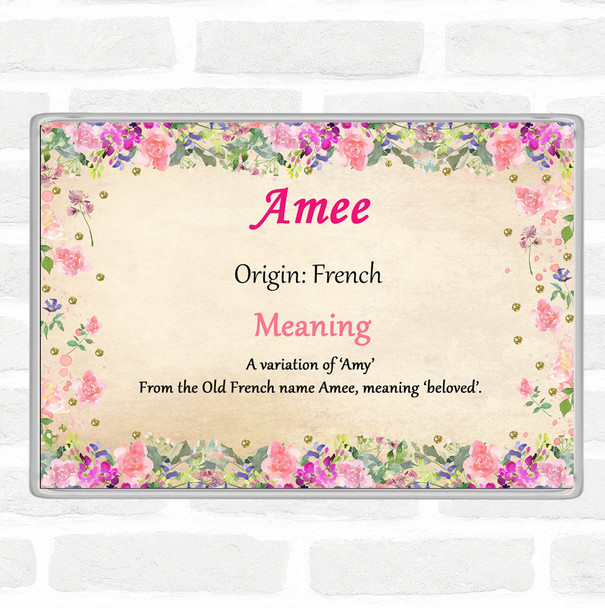 Amee Name Meaning Jumbo Fridge Magnet Floral