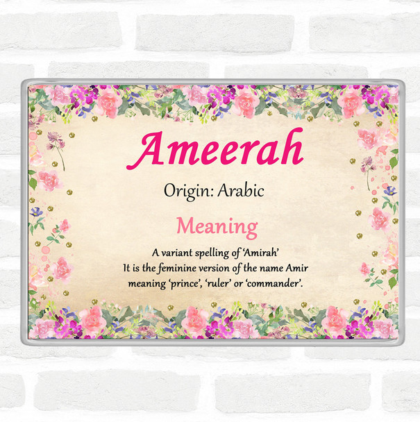 Ameerah Name Meaning Jumbo Fridge Magnet Floral