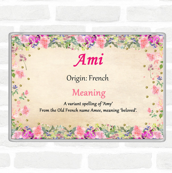 Ami Name Meaning Jumbo Fridge Magnet Floral