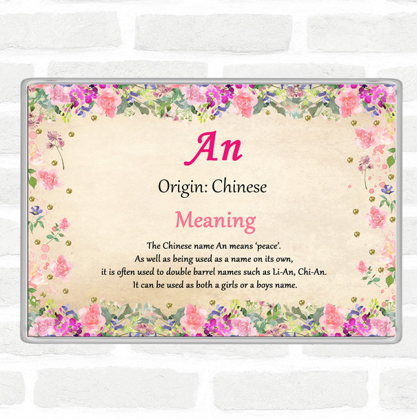 An Name Meaning Jumbo Fridge Magnet Floral