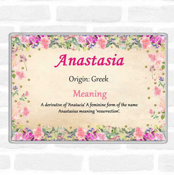 Anastasia Name Meaning Jumbo Fridge Magnet Floral