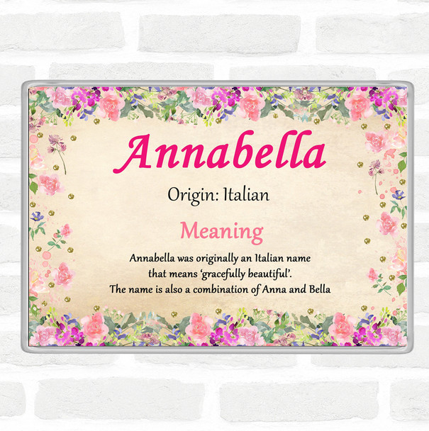 Annabella Name Meaning Jumbo Fridge Magnet Floral