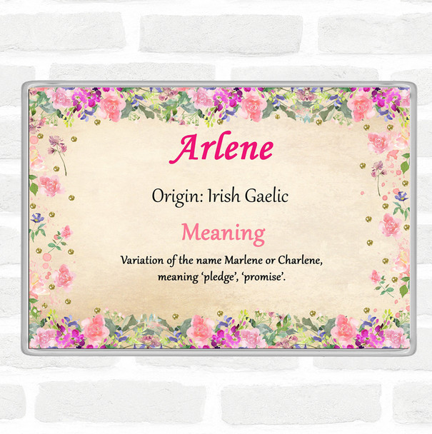 Arlene Name Meaning Jumbo Fridge Magnet Floral