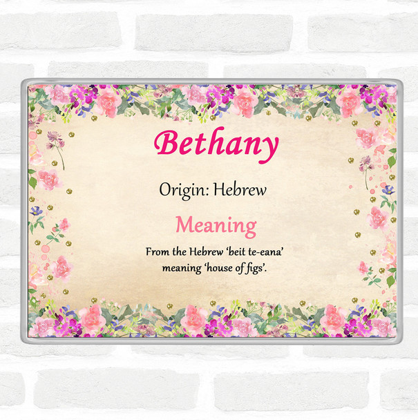 Bethany Name Meaning Jumbo Fridge Magnet Floral