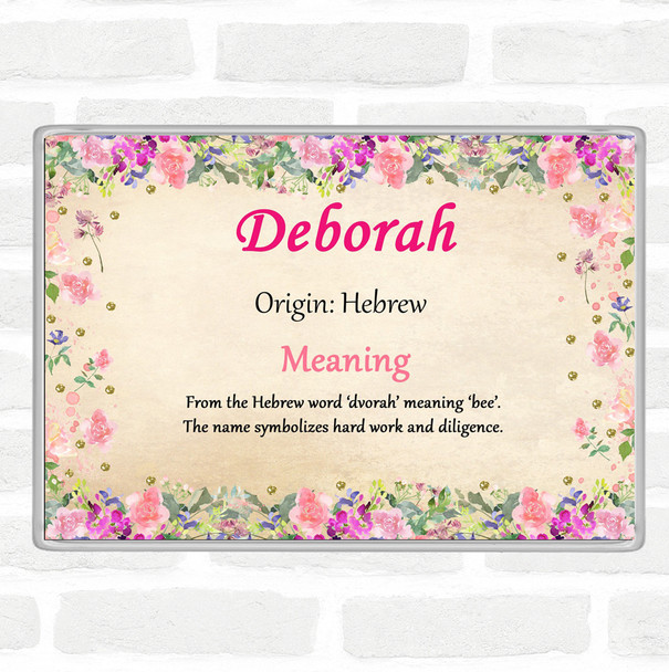 Deborah Name Meaning Jumbo Fridge Magnet Floral