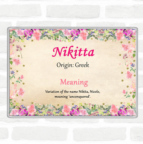 Nikitta Name Meaning Jumbo Fridge Magnet Floral