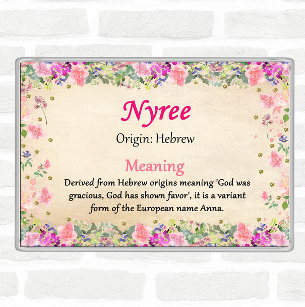 Nyree Name Meaning Jumbo Fridge Magnet Floral