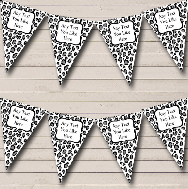 Black and White Leopard Print Personalised Hen Do Night Party Bunting