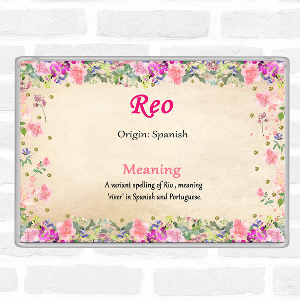 Reo Name Meaning Jumbo Fridge Magnet Floral