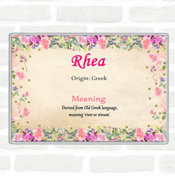 Rhea Name Meaning Jumbo Fridge Magnet Floral