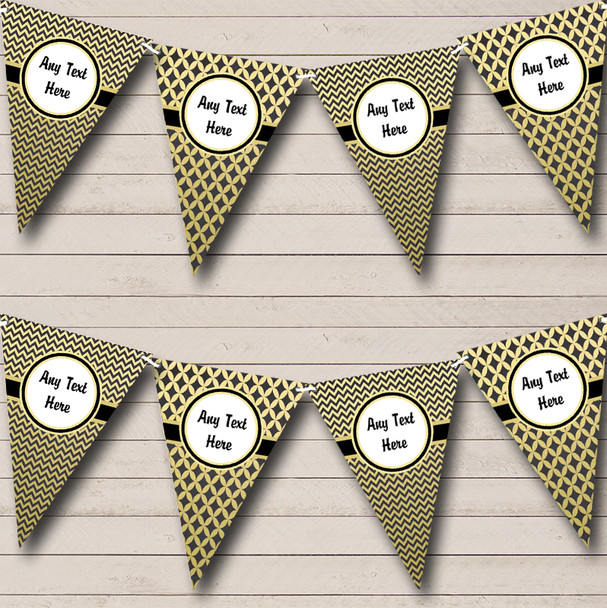 Black & Gold Personalised Hen Do Night Party Bunting