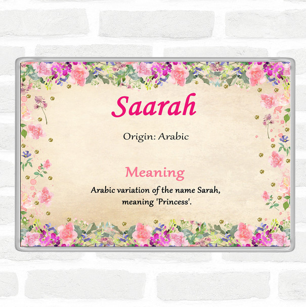 Saarah Name Meaning Jumbo Fridge Magnet Floral