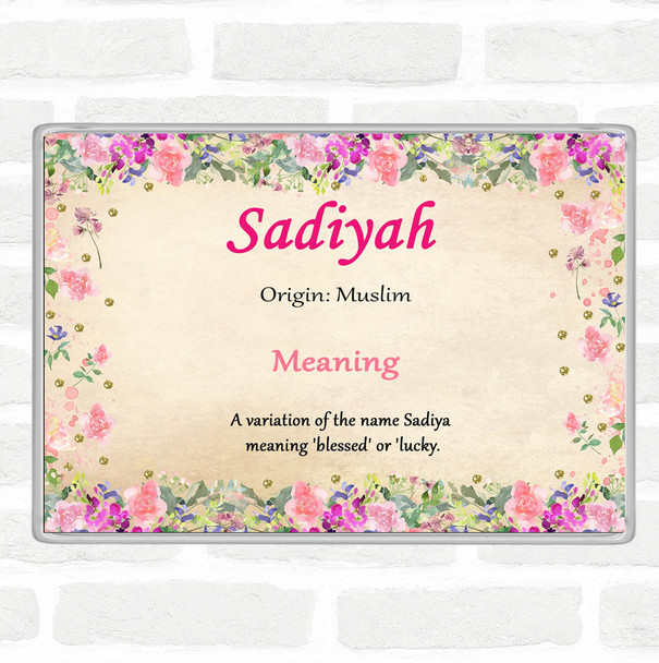 Sadiyah Name Meaning Jumbo Fridge Magnet Floral